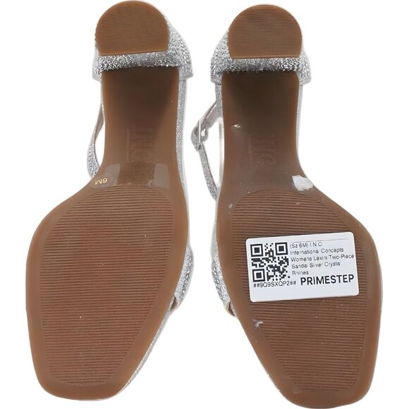 INC International Concepts Lexini Rhinestone Sandals Silver Women's US 6M - Picture 6 of 6